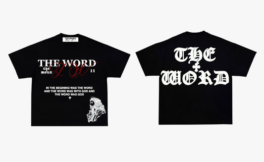 In The Beginning Tee - Red Lettering
